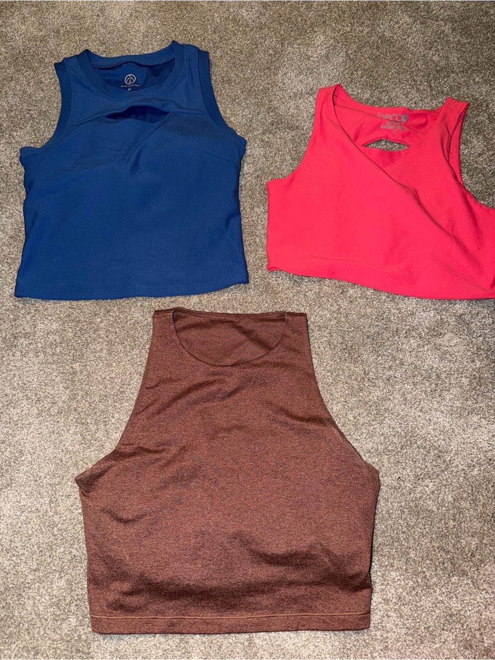 Athletic Crop Tank Top in Brown - Performance Women's Top